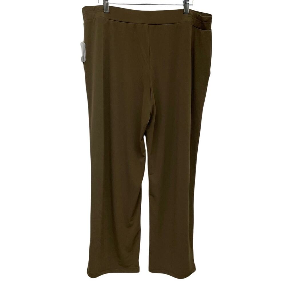 Susan Graver Petite Liquid Knit Pull On Pants Brown Women's Size 1XP NWOT